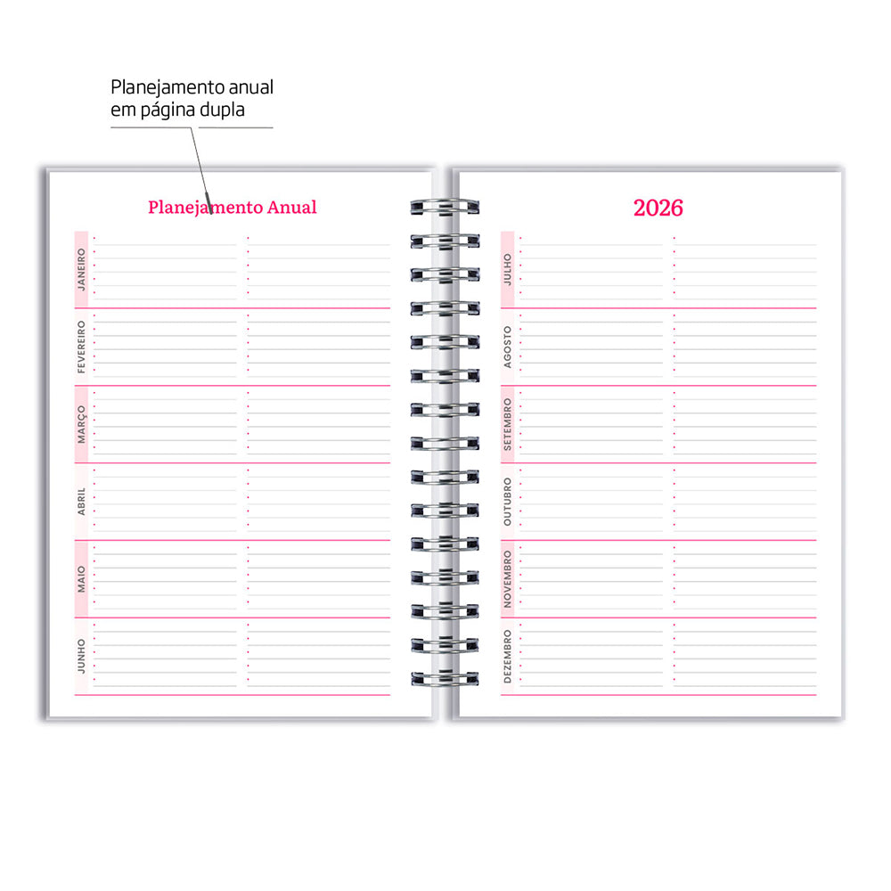 Agenda 2026 Personalizada Flores Rosa