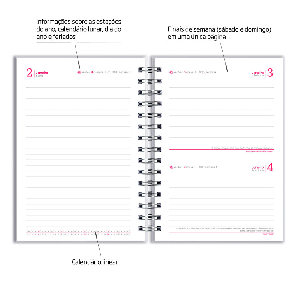 Agenda 2026 Personalizada Flores Rosa