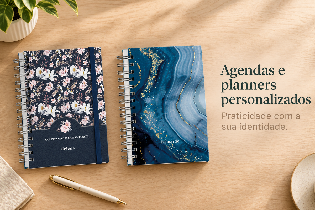 Agendas e planners personalizados: praticidade com a sua identidade