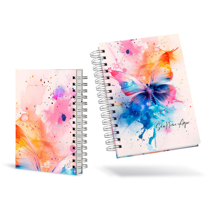 Planner Semanal Personalizado Borboleta Aquarela