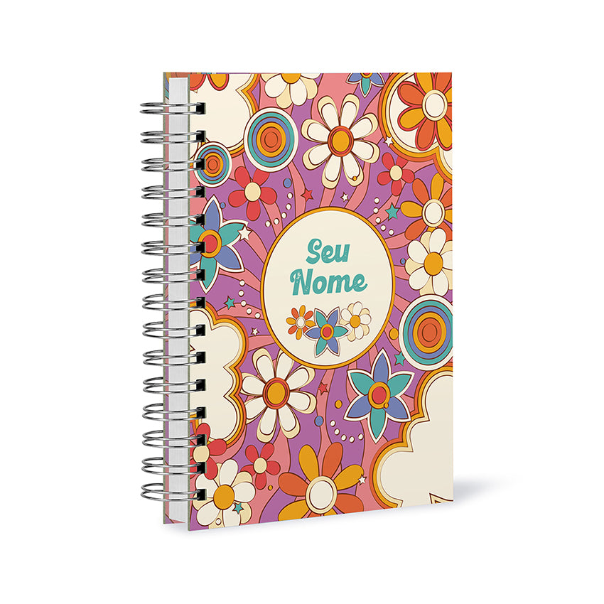Agenda 2025 Personalizada Floral Retrõ Rosa