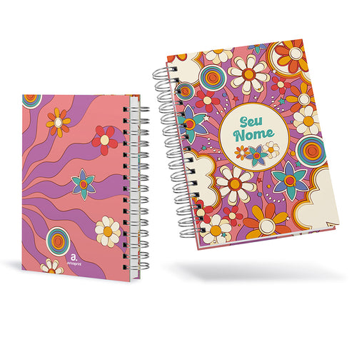 Agenda 2025 Personalizada Floral Retrõ Rosa