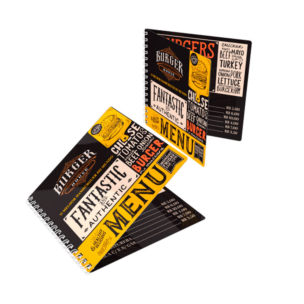 Cardápio PVC Wire-O