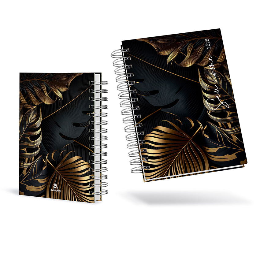 Caderno Personalizado - Folhagens Douradas