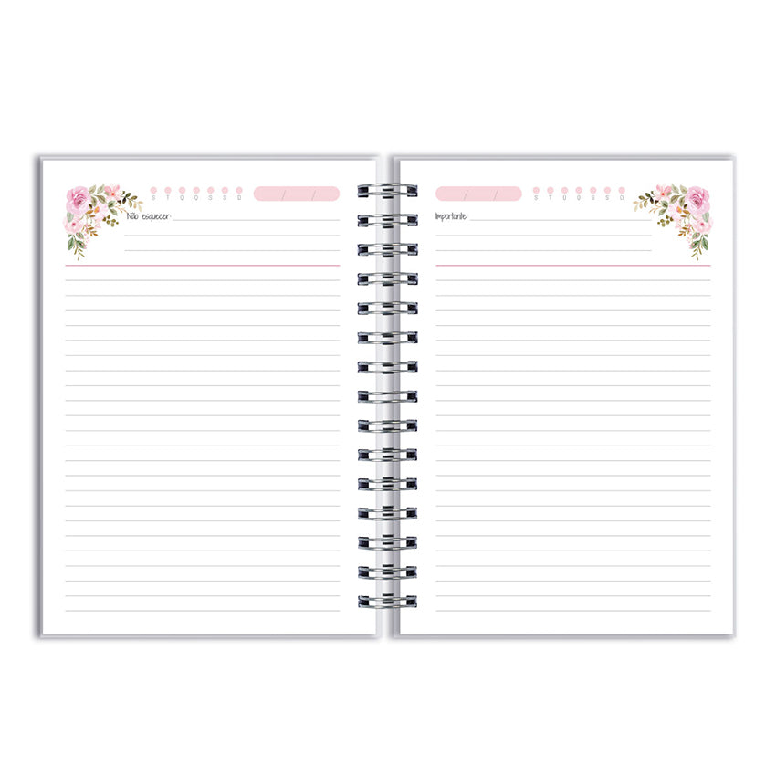 Caderno Personalizado - Flores Rosa