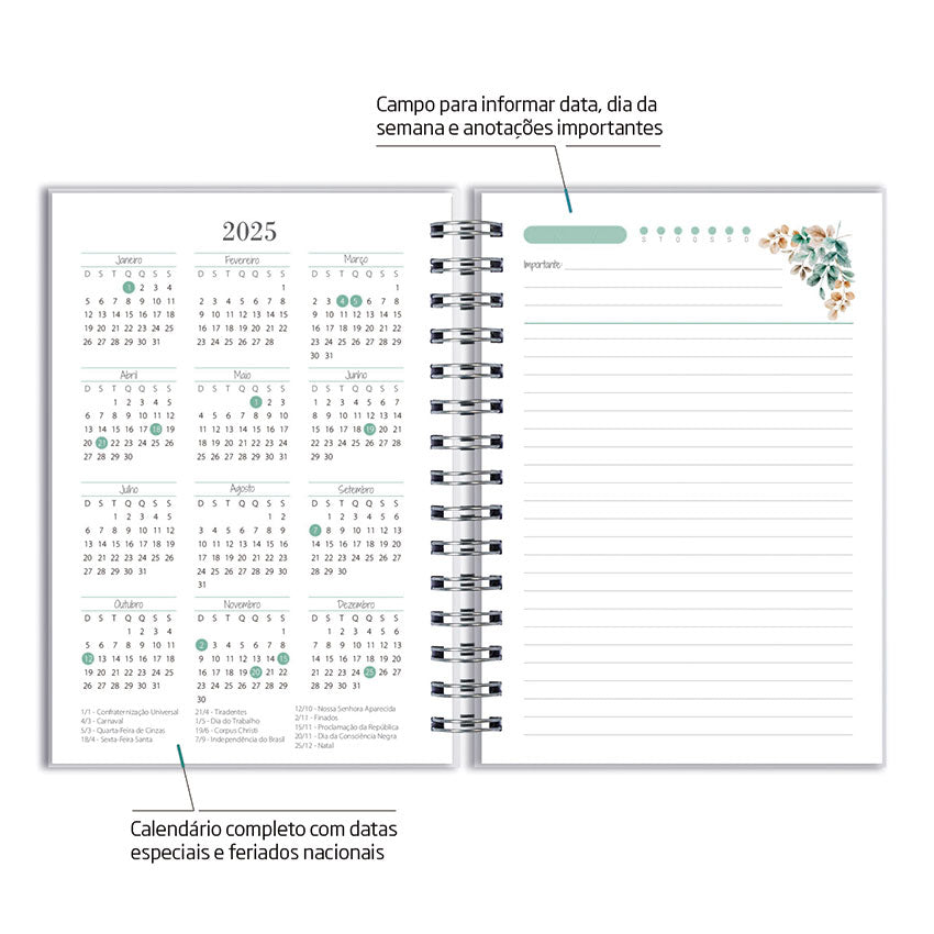 Caderno Personalizado - Folhagem Verde
