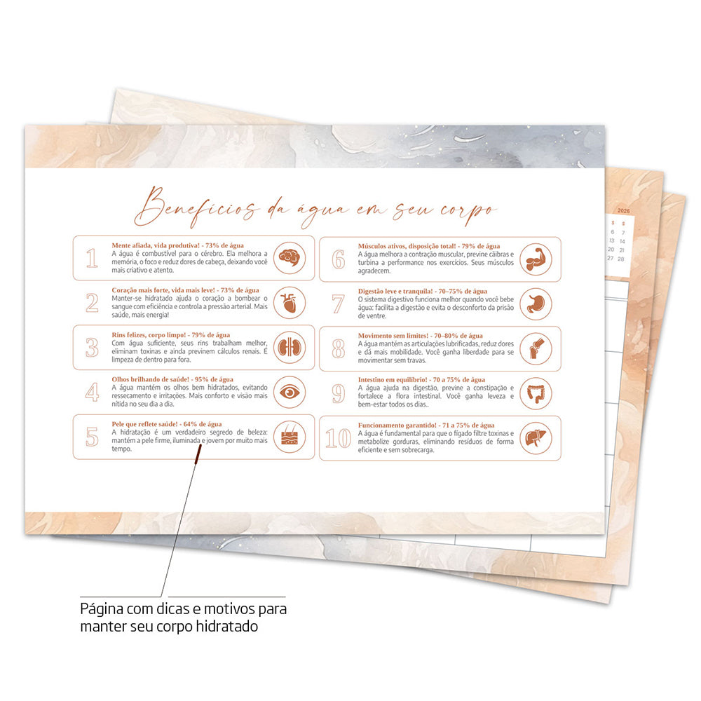 Desk Planner Mensal Terracota Personalizado