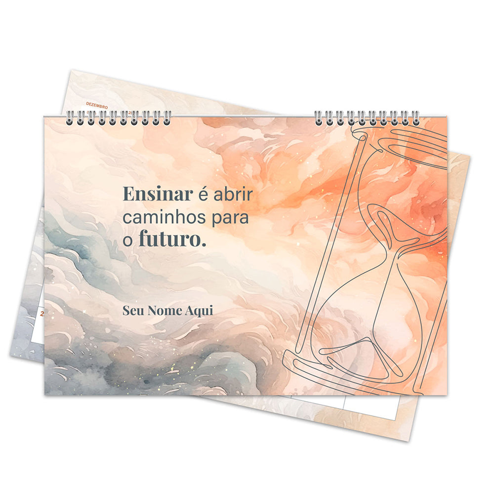 Desk Planner Mensal Terracota Personalizado