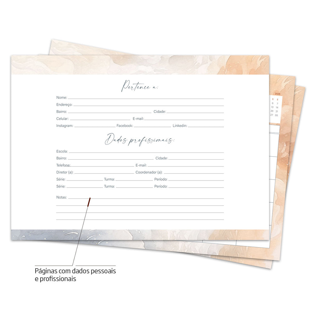 Desk Planner Mensal Terracota Personalizado