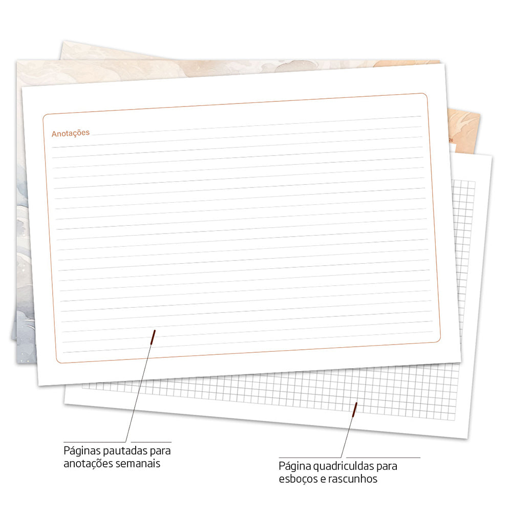 Desk Planner Mensal Terracota Personalizado