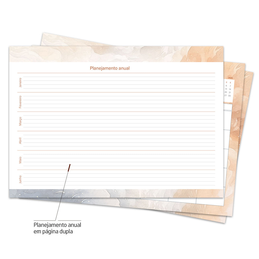 Desk Planner Mensal Terracota Personalizado