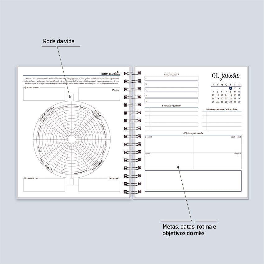 Planner 2027 Personalizado Buddies Essencial Sereno