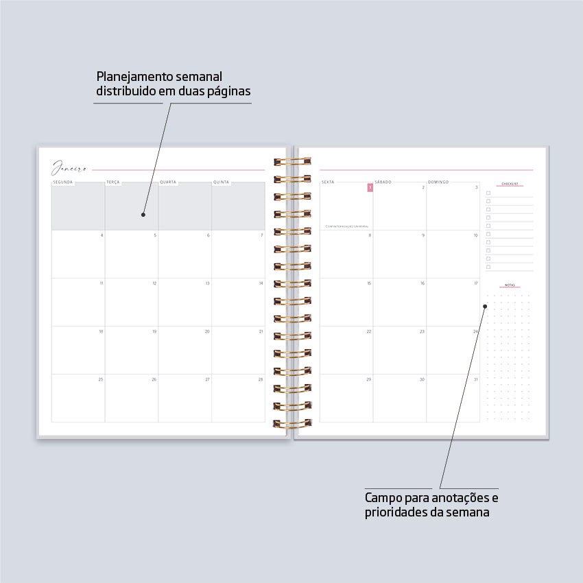 Planner 2027 Personalizado Forms Prestige Basalto