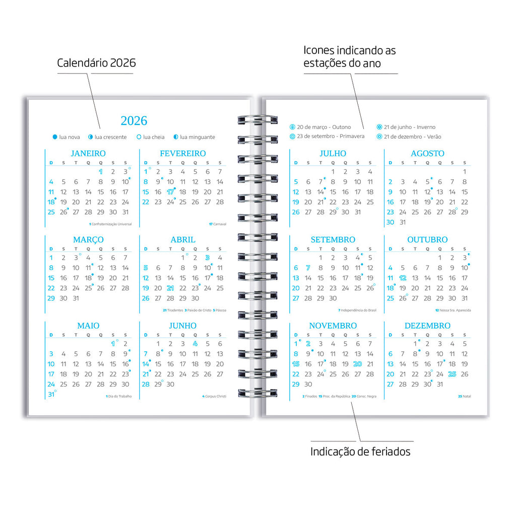 Agenda 2026 Personalizada Musical Notas