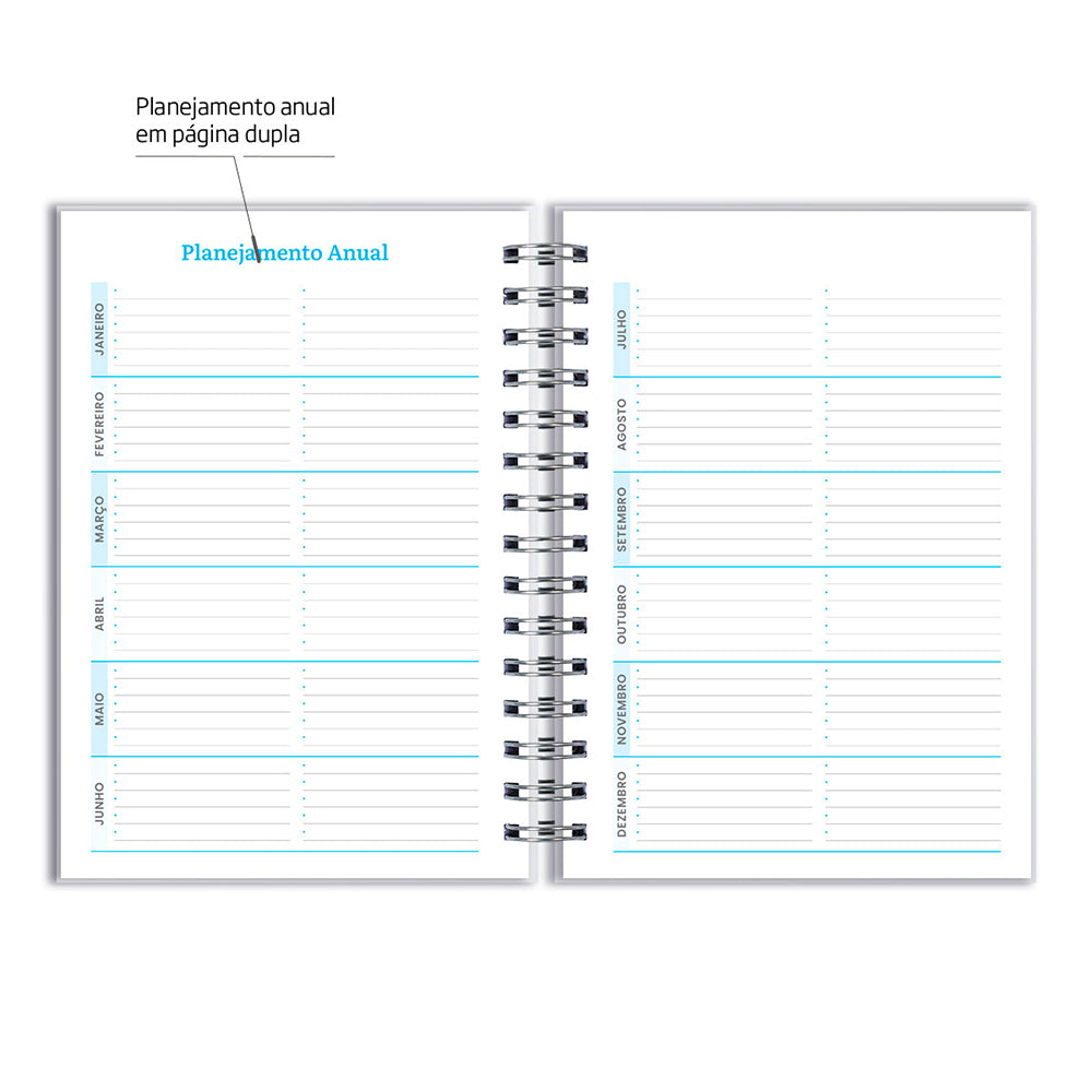 Agenda 2026 Personalizada Mármore Aqua