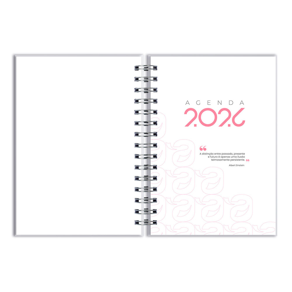 Agenda 2026 Personalizada Mármore Rosa