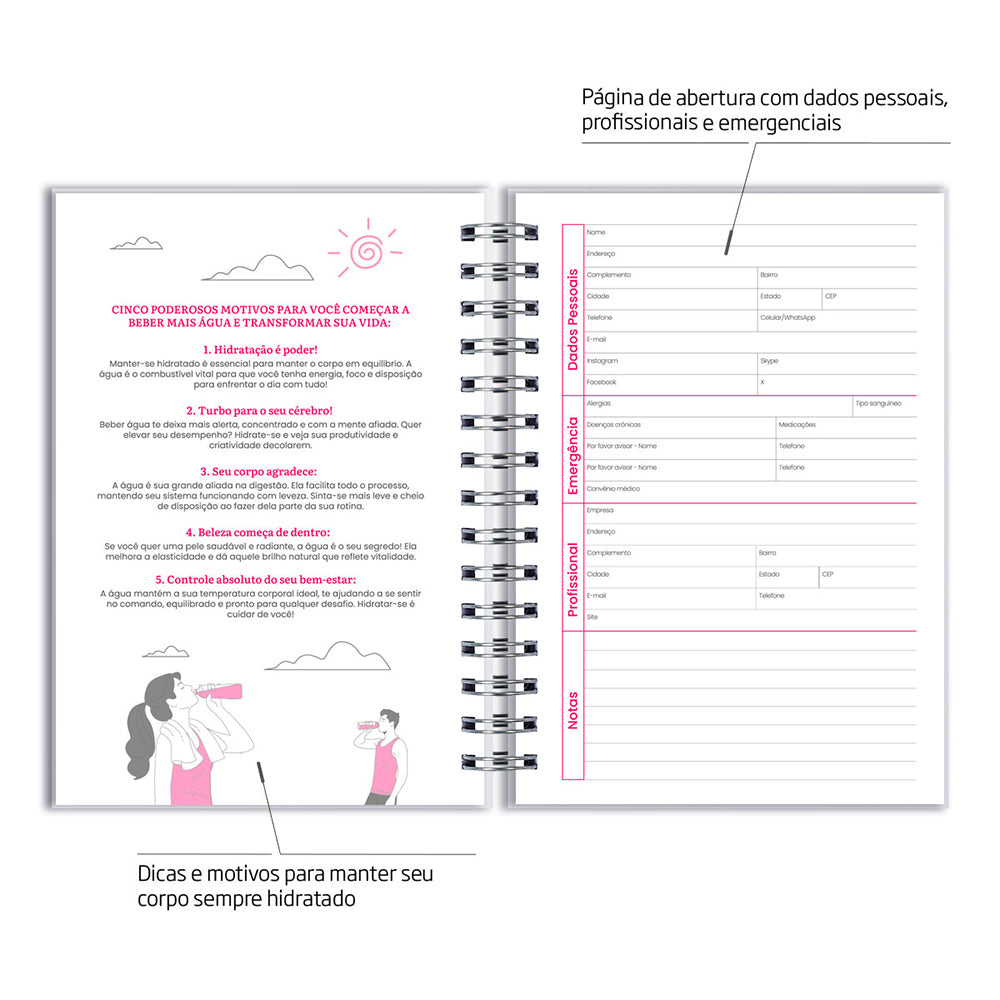 Agenda 2026 Personalizada Mármore Rosa
