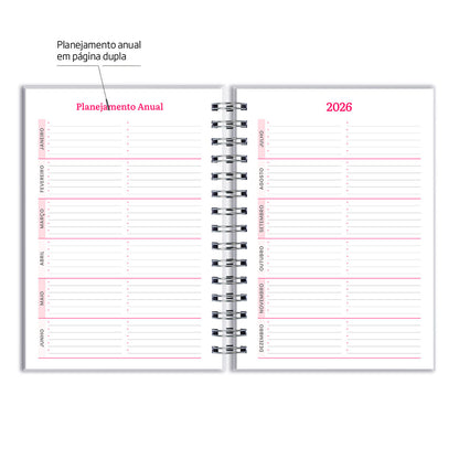 Agenda 2026 Personalizada Flores Rosa