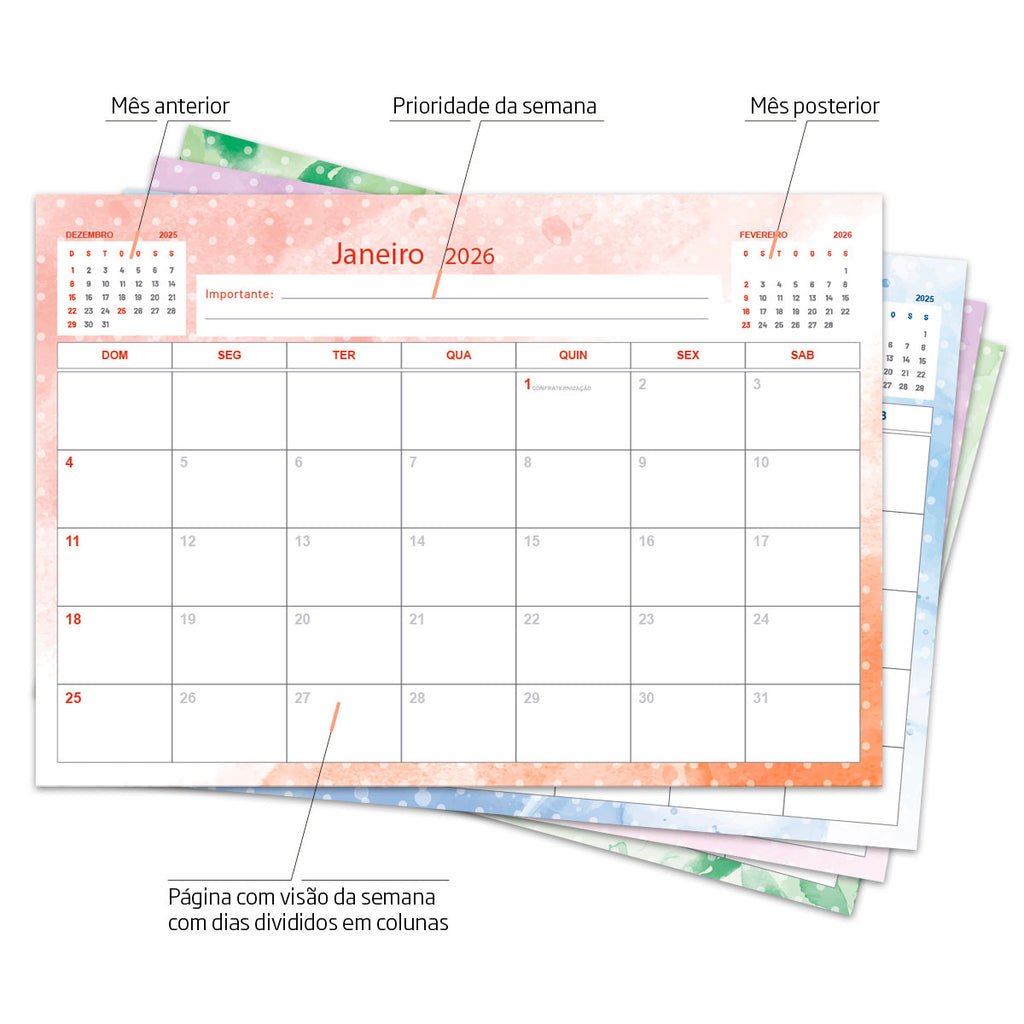 Desk Planner Mensal Personalizado