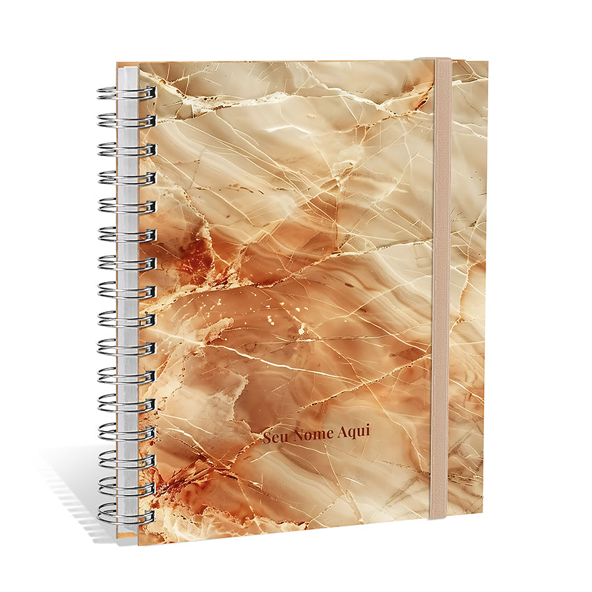 Planner 2027 Personalizado Mármore Premium Âmbar