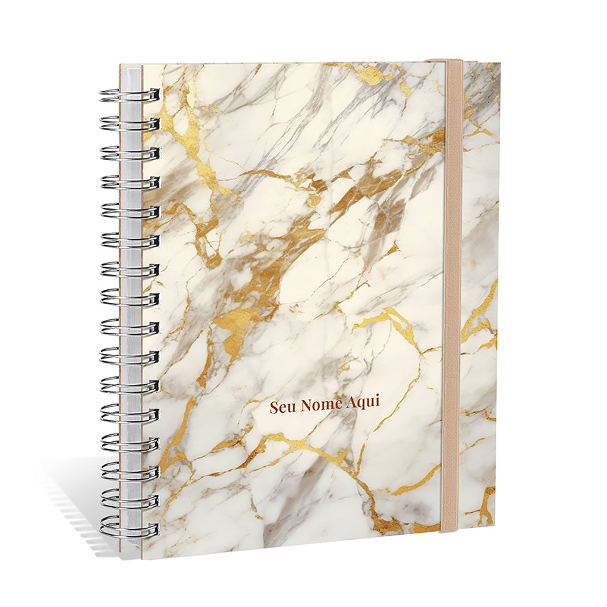 Planner 2027 Personalizado Mármore Premium Alabastro