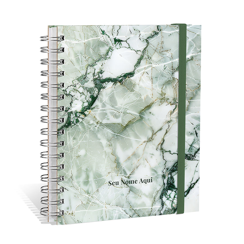 Planner 2027 Personalizado Mármore Premium Jade