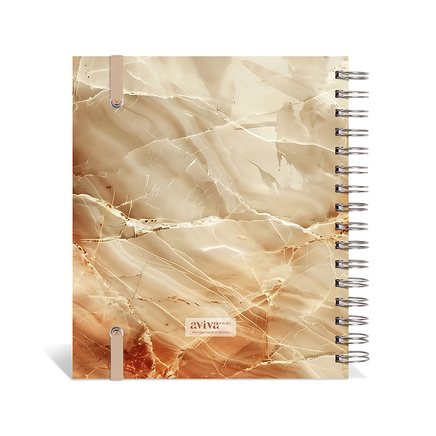 Planner 2027 Personalizado Mármore Premium Âmbar