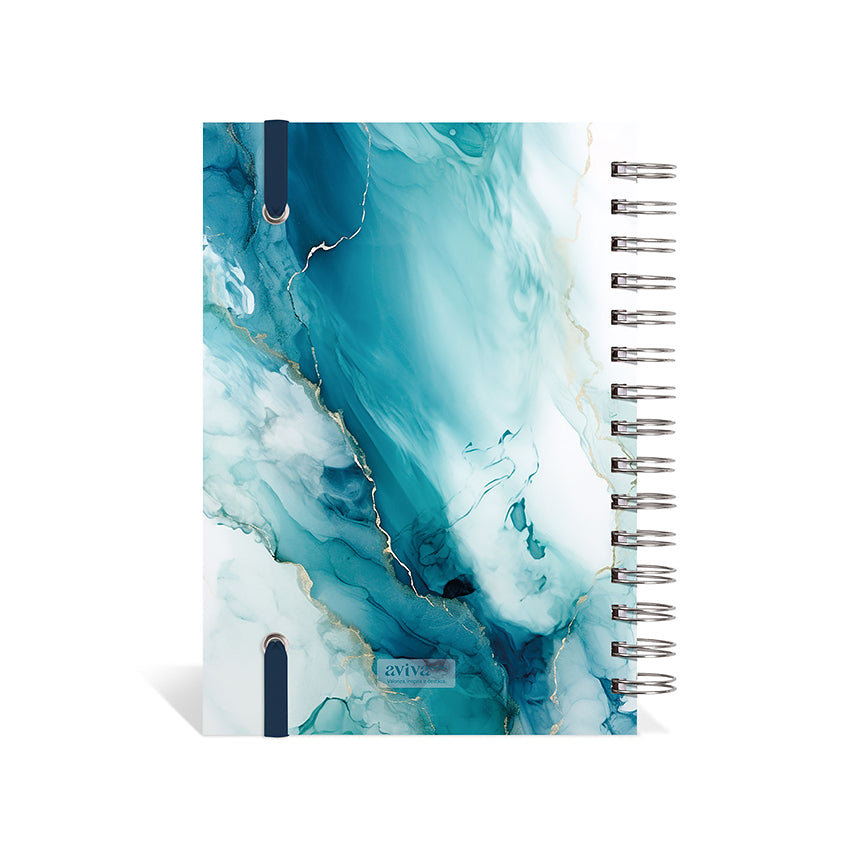 Agenda 2027 Personalizada Mármore Premium Turquesa