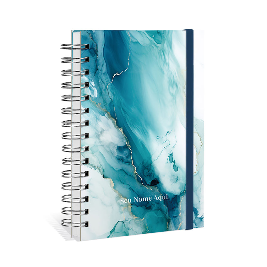Agenda 2027 Personalizada Mármore Premium Turquesa