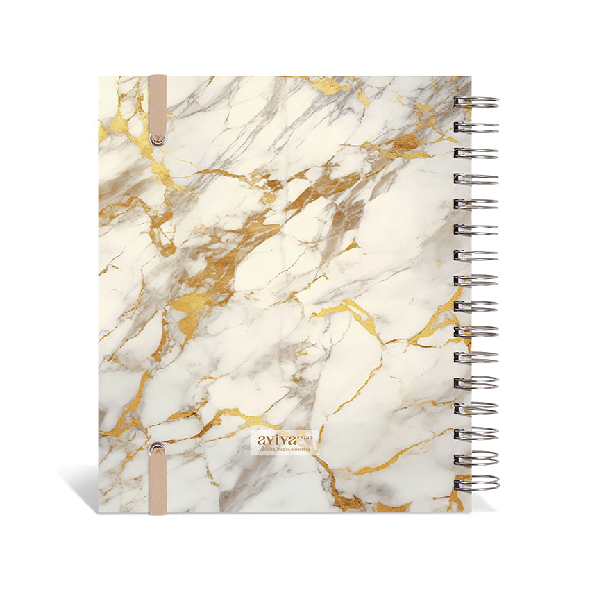 Planner 2027 Personalizado Mármore Premium Alabastro