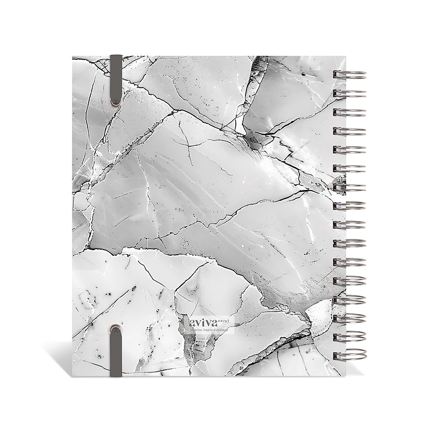Planner 2027 Personalizado Mármore Premium Carrara