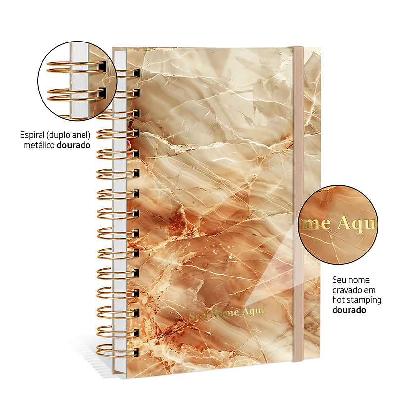 Agenda 2027 Personalizada Mármore Prestige Âmbar