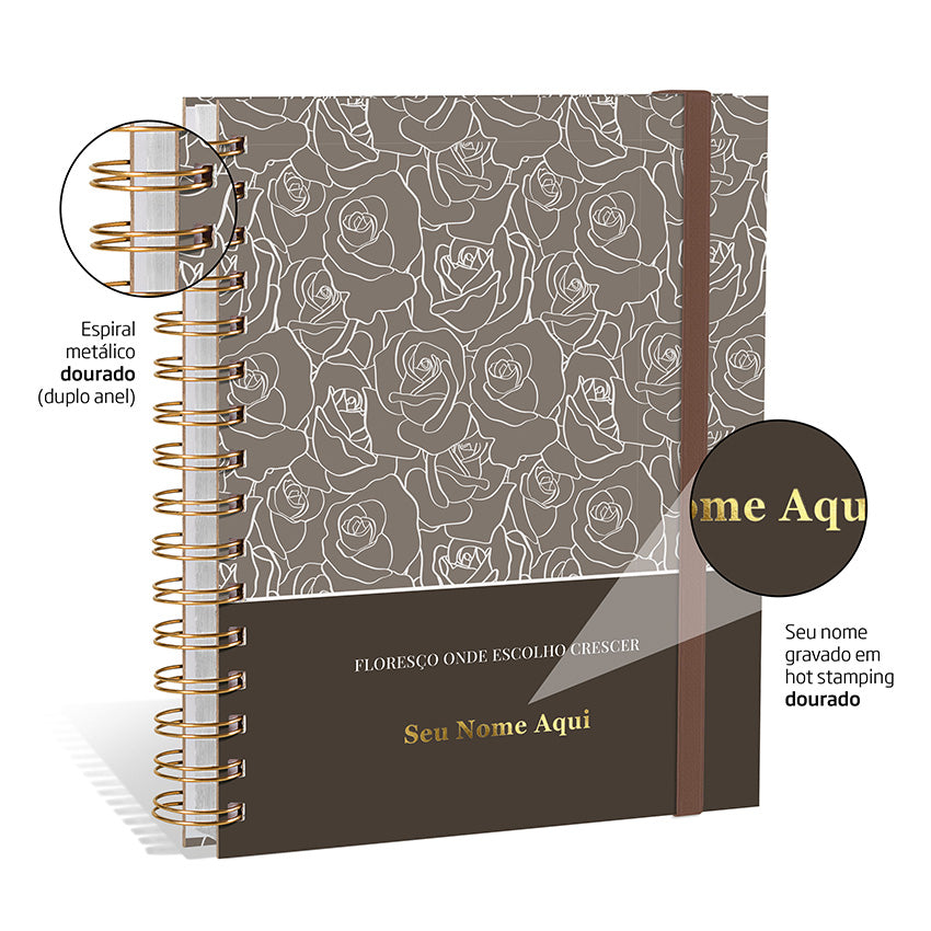 Planner 2027 Personalizado Bloom Prestige Cacau