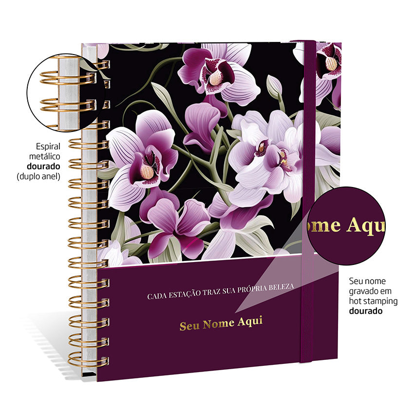 Planner 2027 Personalizado Bloom Prestige Orquídea