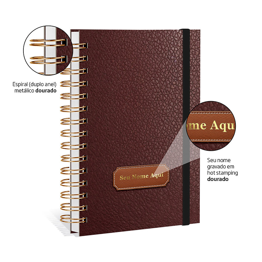 Agenda 2027 Personalizada Oxford Prestige Cognac