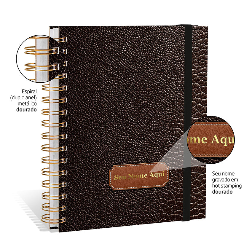 Planner 2027 Personalizado Oxford Prestige Corvo