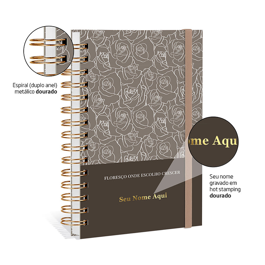 Agenda 2027 Personalizada Bloom Prestige Cacau