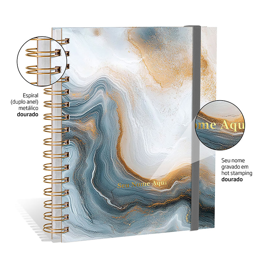 Planner 2027 Personalizado Mármore Prestige Ágata