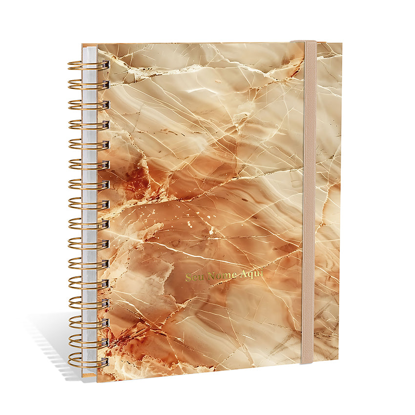 Planner 2027 Personalizado Mármore Prestige Âmbar