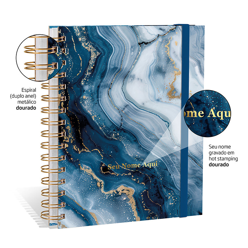Planner 2027 Personalizado Mármore Prestige Safira