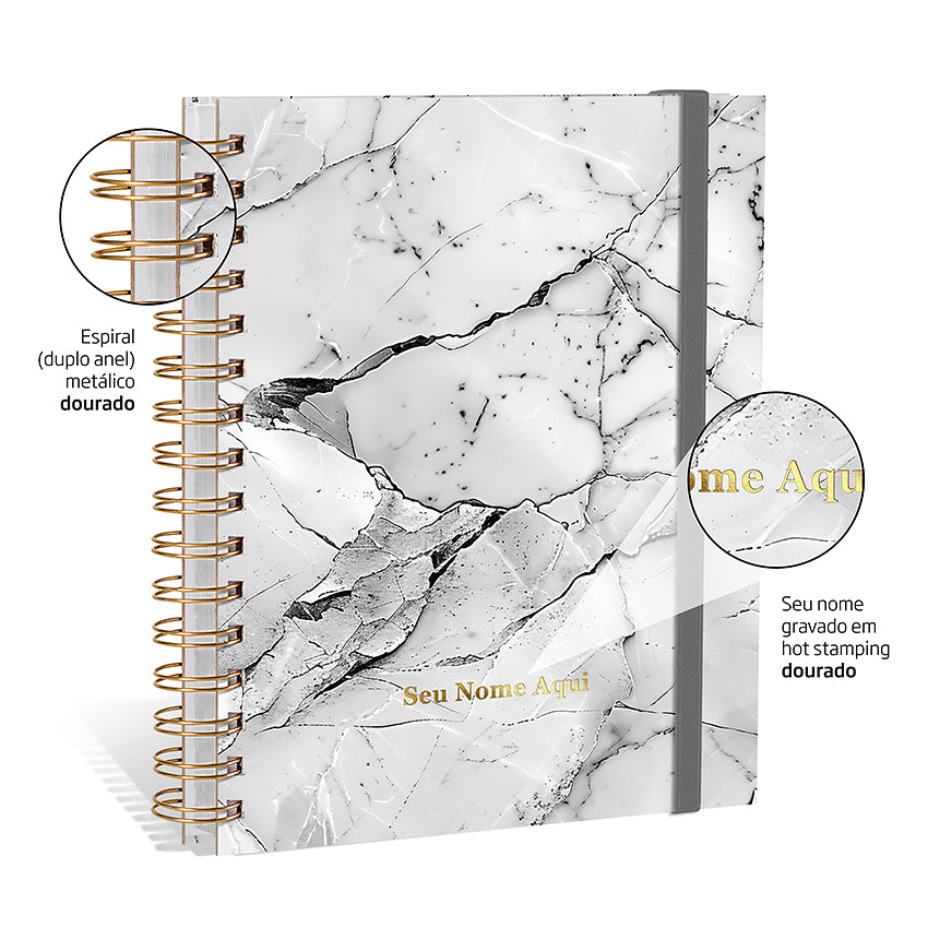 Planner 2027 Personalizado Mármore Prestige Carrara