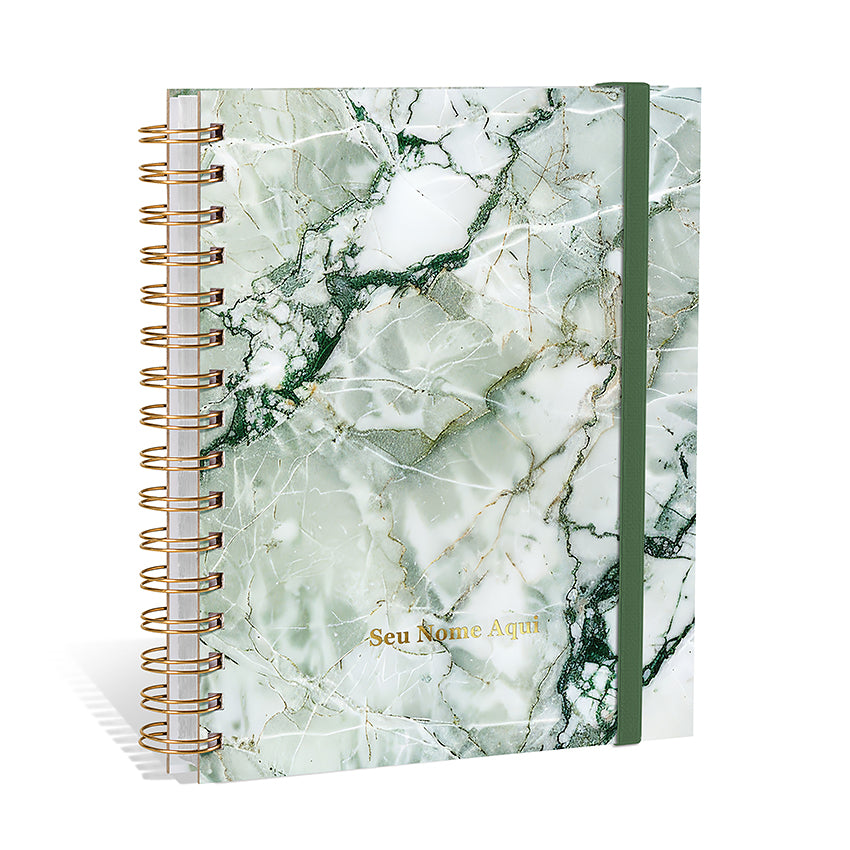 Planner 2027 Personalizado Mármore Prestige Jade