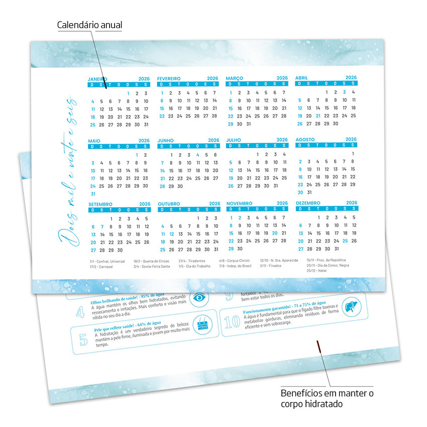 Desk Planner Semanal Brisa Azul Personalizado