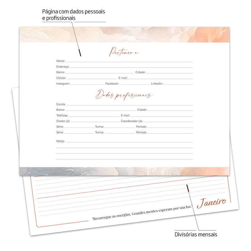 Desk Planner Semanal Terracota Personalizado