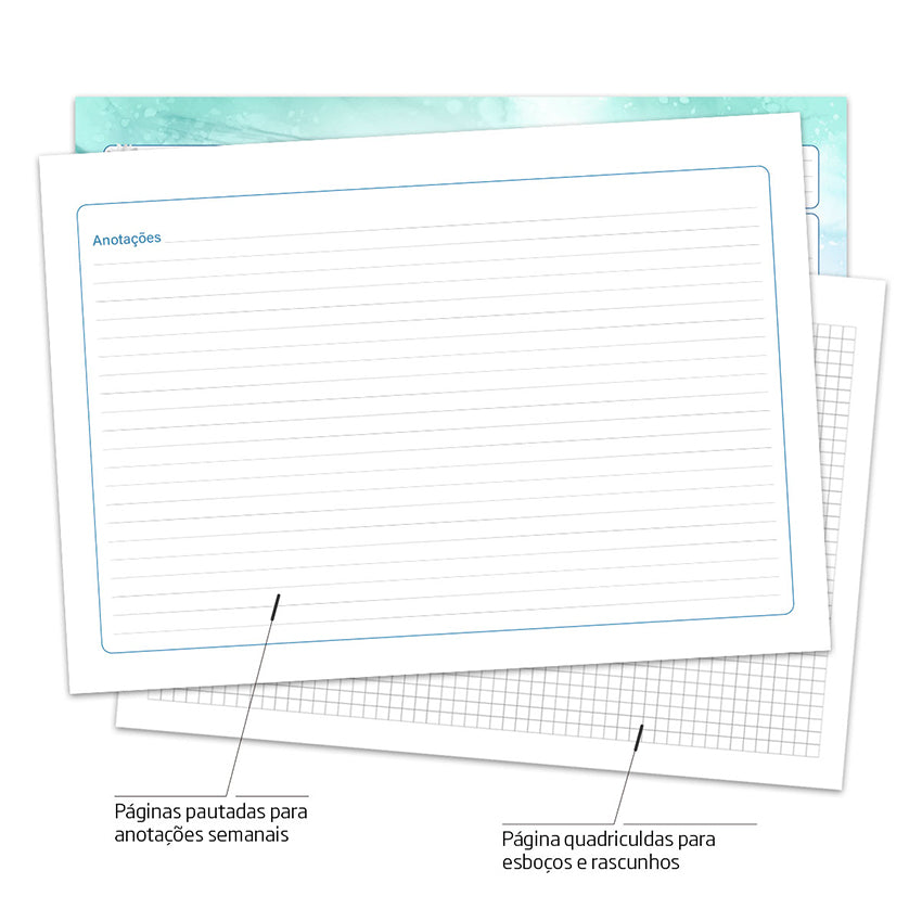 Desk Planner Semanal Brisa Azul Personalizado