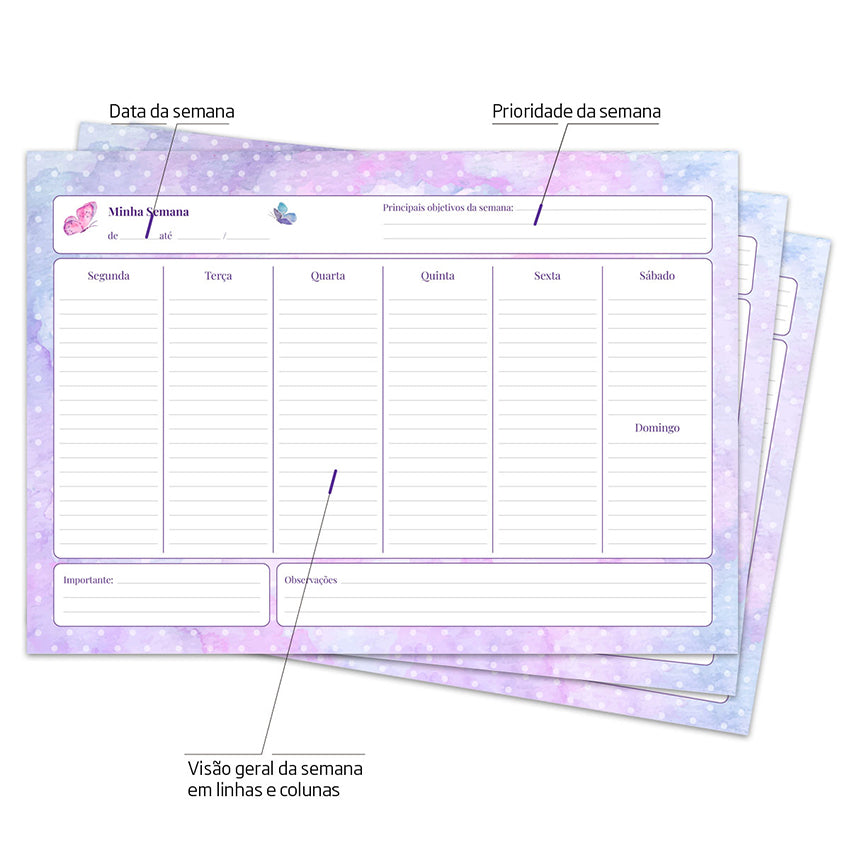 Desk Planner Semanal Encanto Personalizado